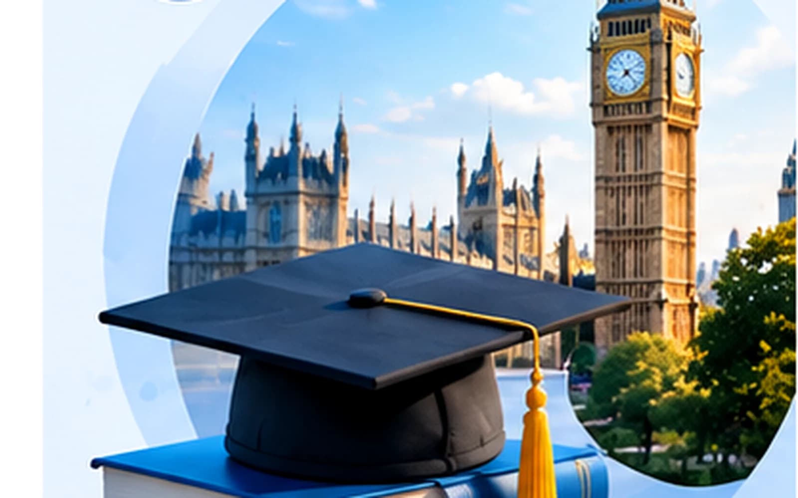 UK university progression with graduation and London academic landmarks