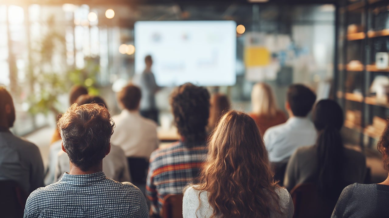 Leadership and the Organisation — ai generated, conference, presentation, people, collaboration, modern, office, interior, teamwork, business, training, auditorium, seminar, education, strategy, planning, classroom, teaching, leadership, development, professional