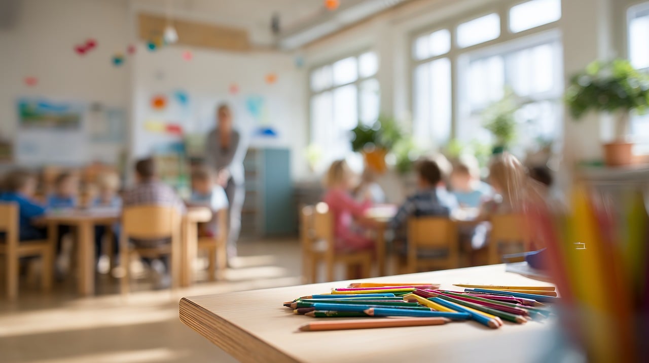 Qualifi Level 4 Diploma in Education and Training — classroom, child, education, learning, school, activity, bright, primary, student, desk, teacher, group, colorful, pencil, kindergarten, preschool, study, age, happy, indoor