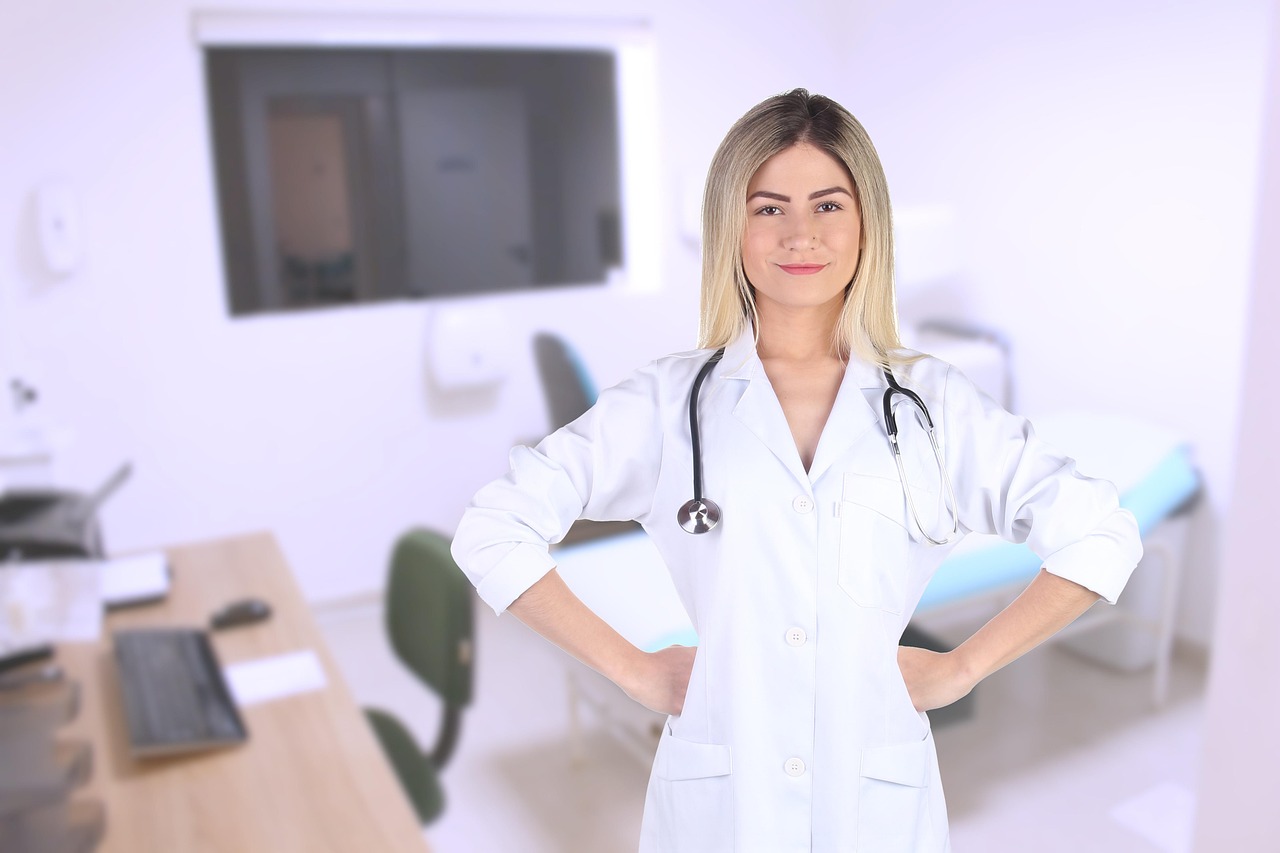 Communication in Care Settings — Woman, doctor, medical, health, medicine, hospital, care, clinic, smile, female, stethoscope, professional, diagnosis, young, healthcare, person, coronavirus, epidemic, pandemic, doctor, doctor, doctor, doctor, doctor