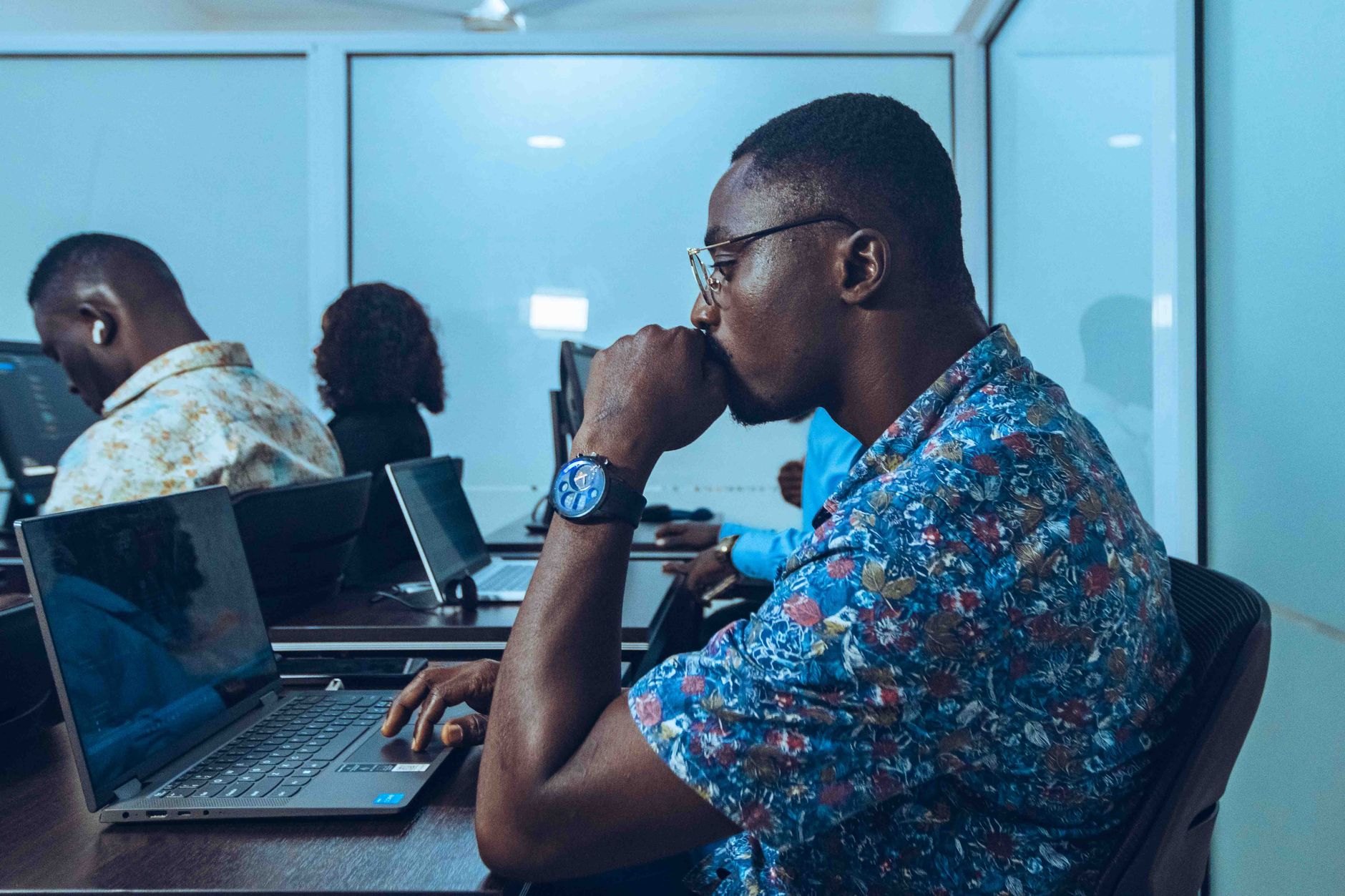 Asset-based Lending for Underwriters — Students in an it class learning coding and software development in accra, ghana.