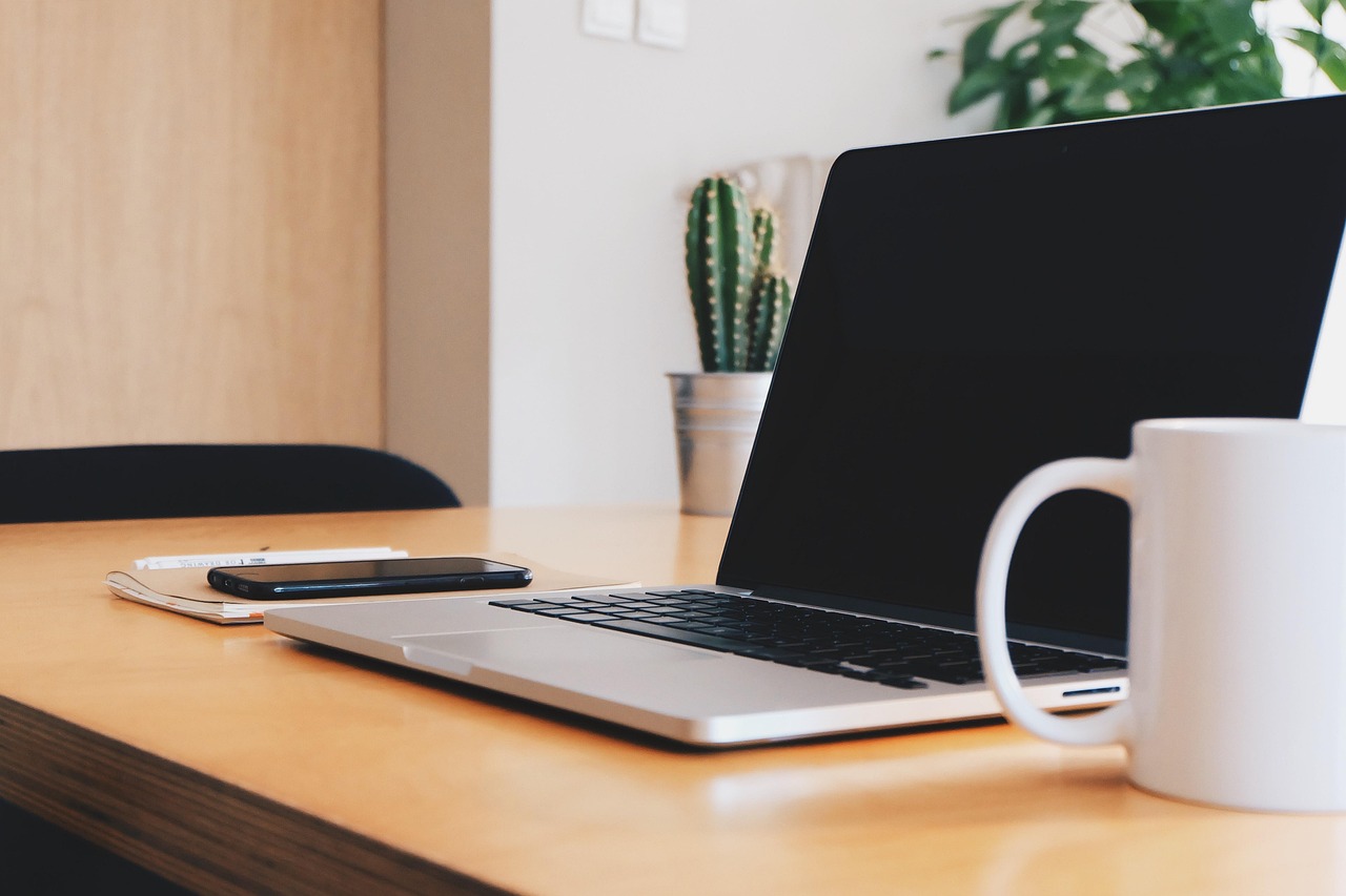 Units — Office, desk, coffee cup, business, working, mobile, phone, macbook, computer, laptop, technology, coffee, cup, mug, notepad