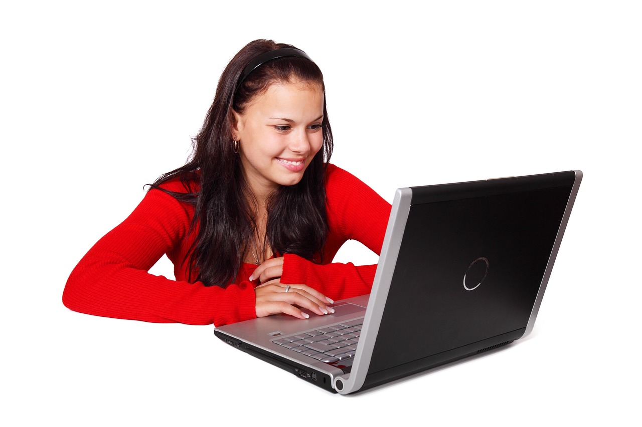Web Design — Beautiful, business, computer, female, girl, internet, isolated, laptop, notebook, office, people, smile, student, web, woman, work, young, web design, student, student, student, student, student