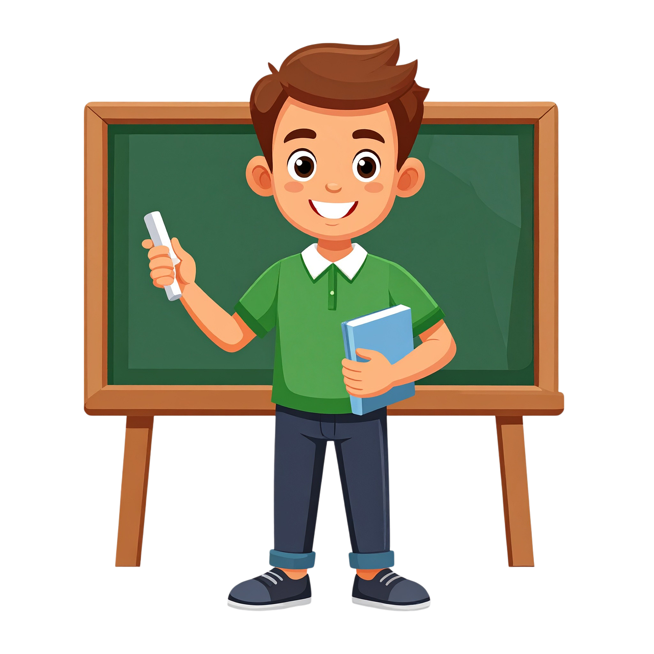 Delivering Education and Training — Schoolboy, cartoon student, back to school, chalkboard teaching, student teacher, classroom scene, boy illustration, education vector, kids learning, teacher's day, school child, blackboard drawing, study concept, boy cartoon, teaching vector, classroom art, school education, learning graphic, student character, academic design, children's education, student art, knowledge symbol