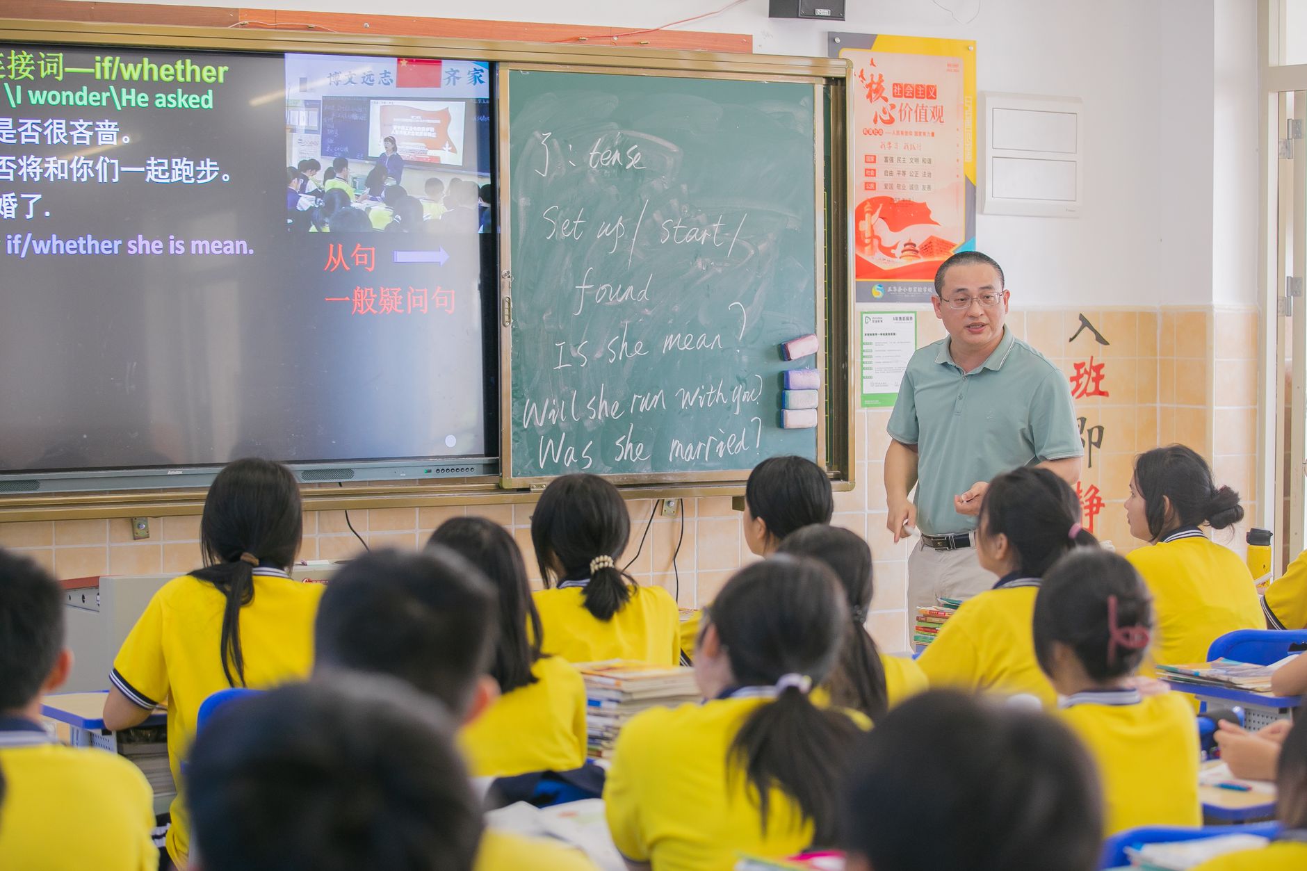 The Effective use of Resources for TEFLTeaching English to Speakers of Other Languages (TESOL) in an English-speaking country — Asian teacher conducts an english lesson in a classroom with students.
